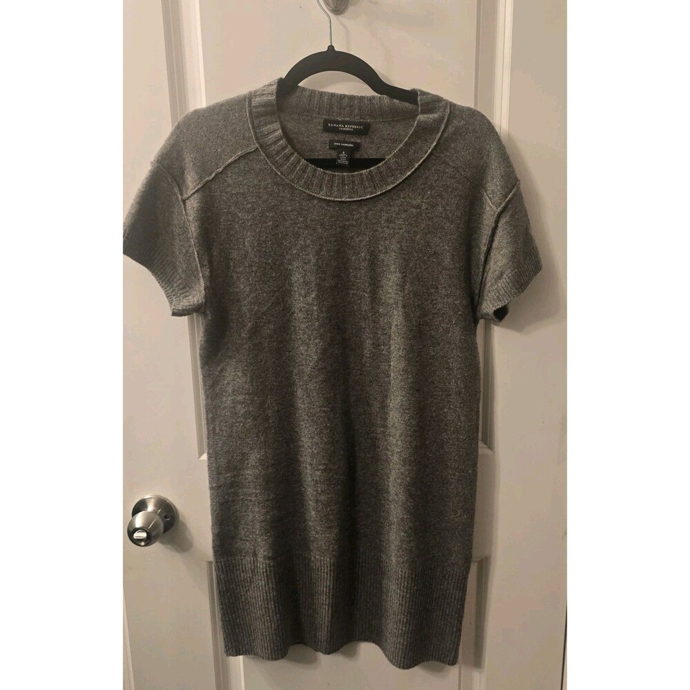 Banana Republic 100 % Cashmere Short-Sleeve Twist Dress Short Sleeve Sz S
